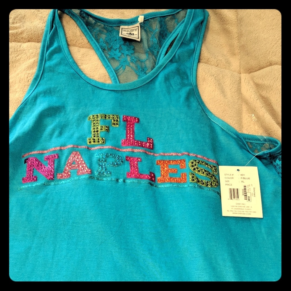 Deep Teal Green Florida, Naples Tank Top